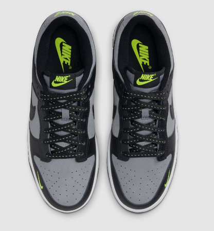 Nike Dunk Low Black Cool Grey Volt Mini Swoosh FQ2205-001