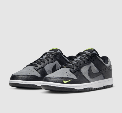 Nike Dunk Low Black Cool Grey Volt Mini Swoosh FQ2205-001