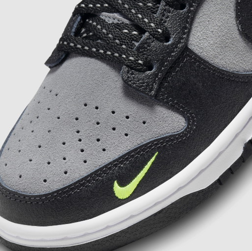 Nike Dunk Low Black Cool Grey Volt Mini Swoosh FQ2205-001