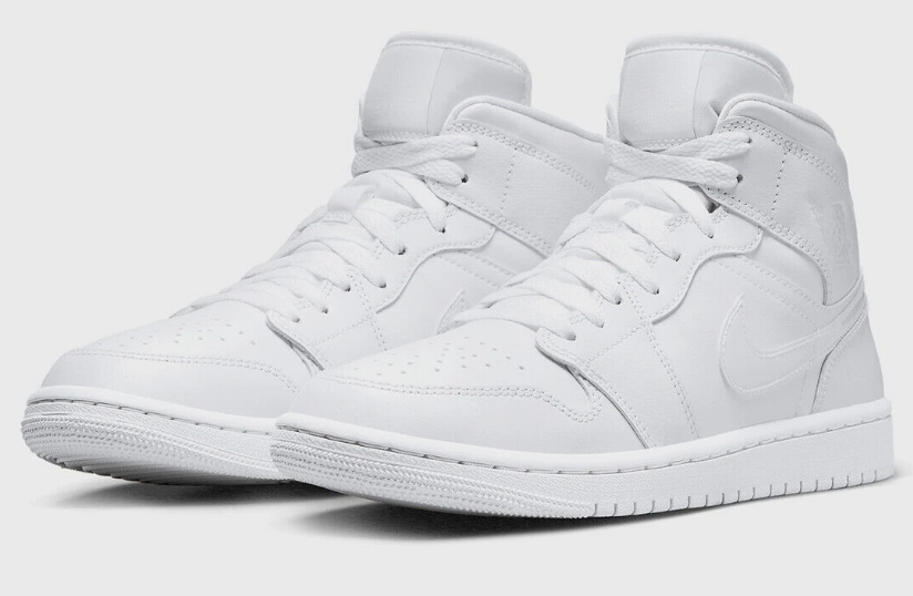 Air Jordan 1 Mid "Triple White" 554724-136